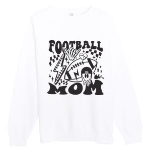 Retro Football Mom Baller Mom Football Game Day Mom Premium Crewneck Sweatshirt