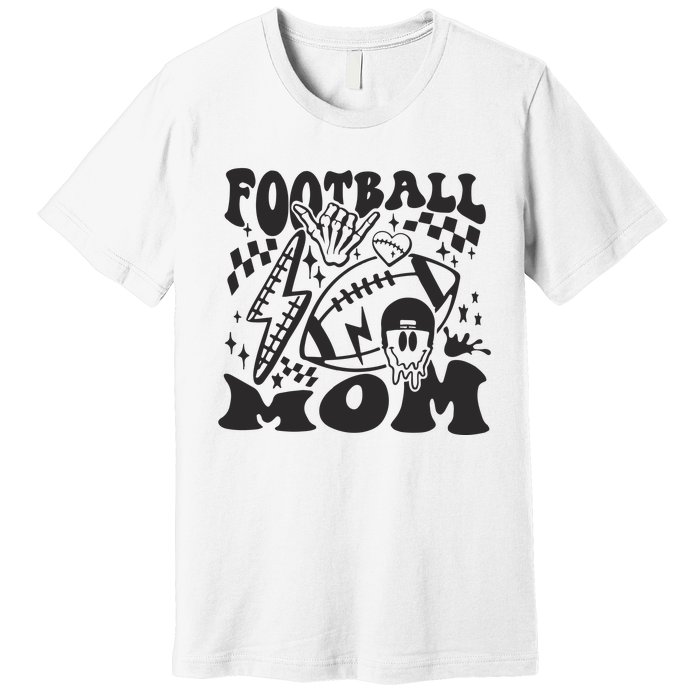 Retro Football Mom Baller Mom Football Game Day Mom Premium T-Shirt