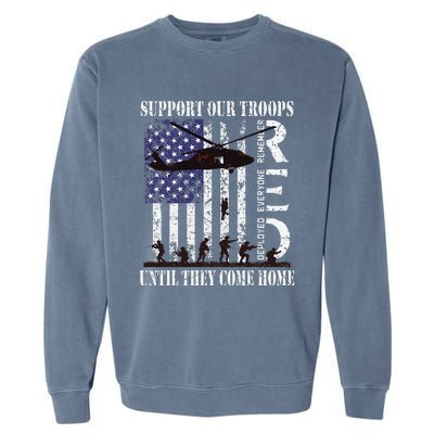 RED Friday Military Remember Everyone Deployed US Flag Army Garment-Dyed Sweatshirt