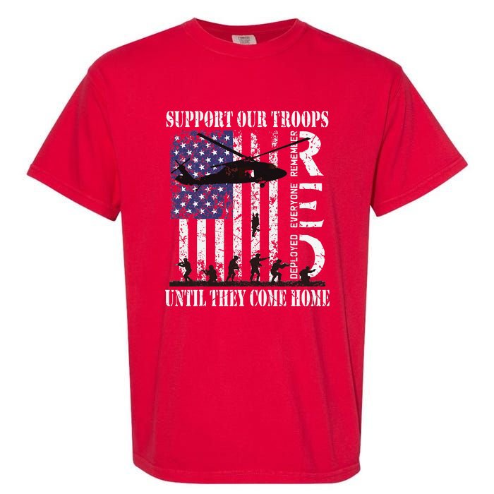 RED Friday Military Remember Everyone Deployed US Flag Army Garment-Dyed Heavyweight T-Shirt