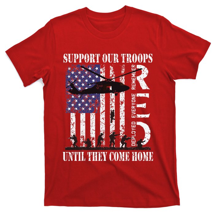 RED Friday Military Remember Everyone Deployed US Flag Army T-Shirt