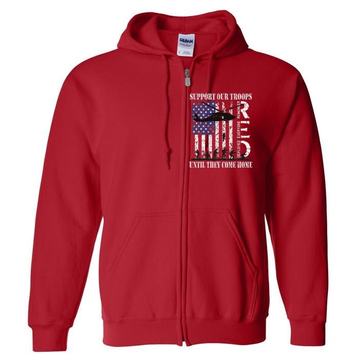 RED Friday Military Remember Everyone Deployed US Flag Army Full Zip Hoodie