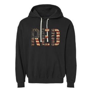 Red Friday Military Support Remember Everyone Deployed Garment-Dyed Fleece Hoodie