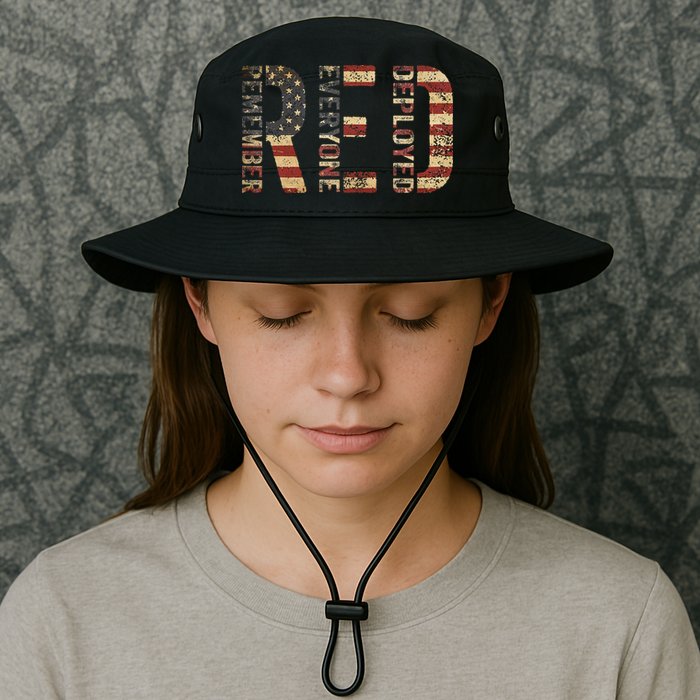 Red Friday Military Support Remember Everyone Deployed Bucket Hat