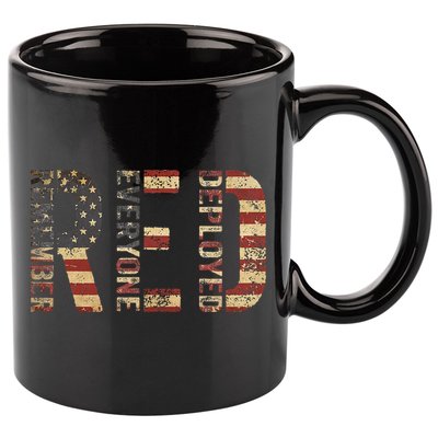 Red Friday Military Support Remember Everyone Deployed 11oz C Handle Ceramic Mug
