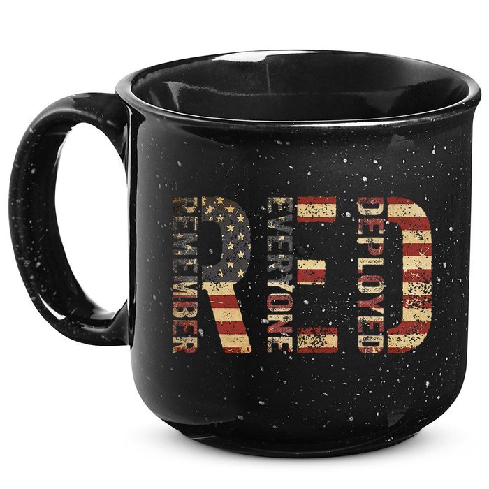 Red Friday Military Support Remember Everyone Deployed 15oz Campfire Ceramic Mug