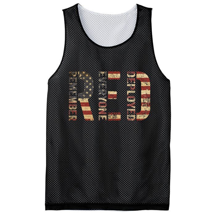 Red Friday Military Support Remember Everyone Deployed Mesh Reversible Basketball Jersey Tank