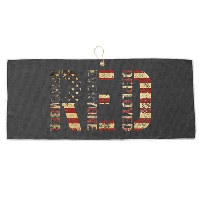 Red Friday Military Support Remember Everyone Deployed Large Microfiber Waffle Golf Towel
