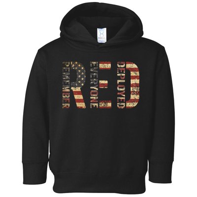 Red Friday Military Support Remember Everyone Deployed Toddler Hoodie