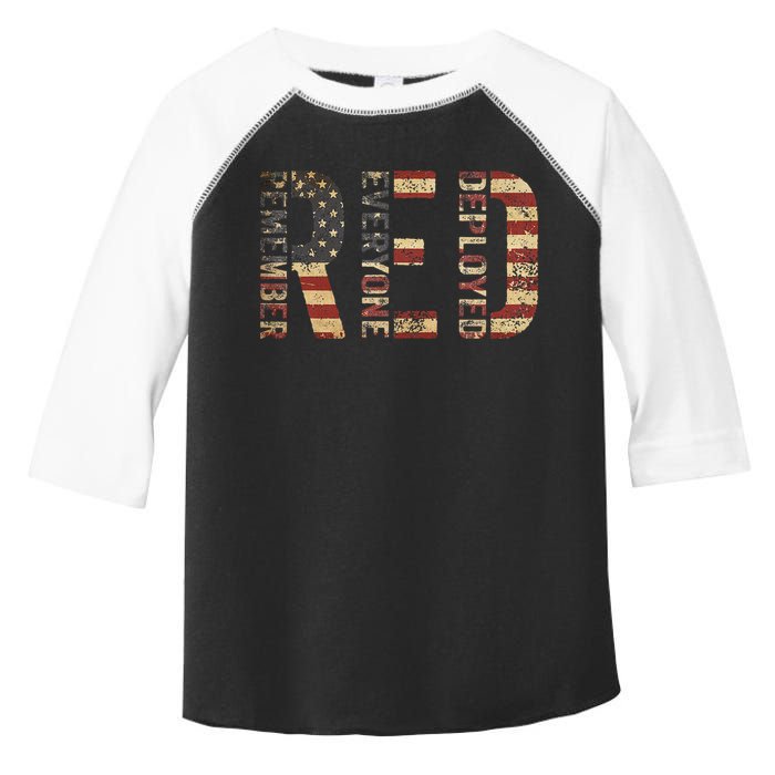 Red Friday Military Support Remember Everyone Deployed Toddler Fine Jersey T-Shirt