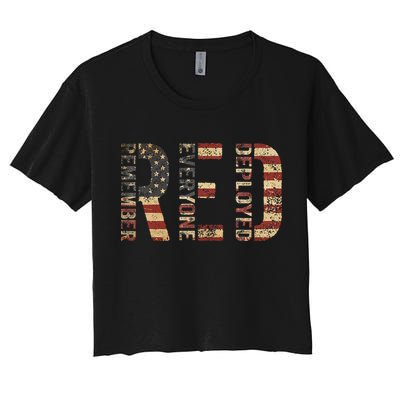 Red Friday Military Support Remember Everyone Deployed Crop Top