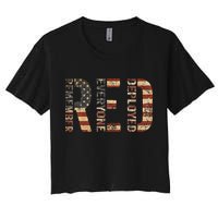 Red Friday Military Support Remember Everyone Deployed Crop Top