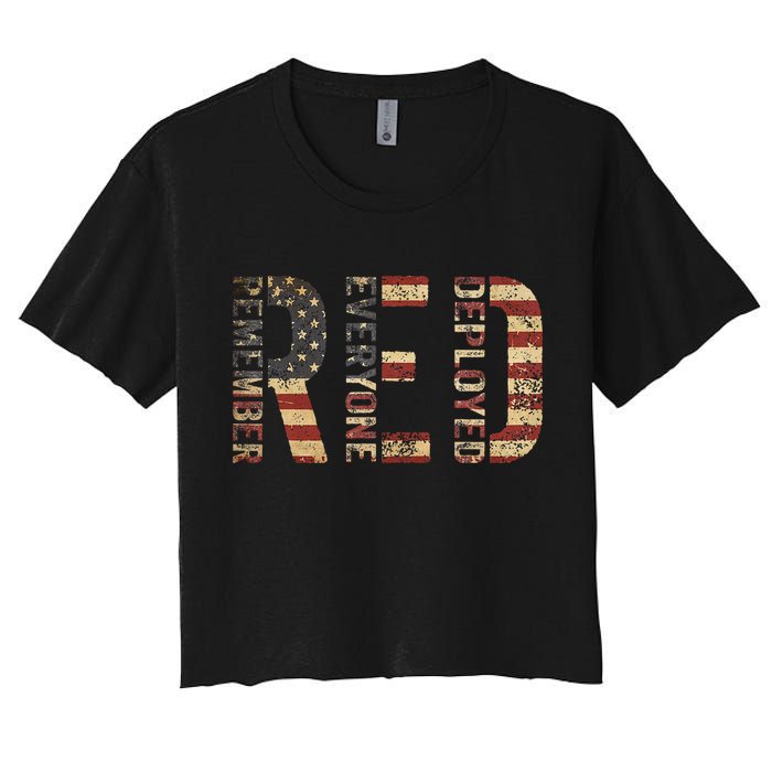 Red Friday Military Support Remember Everyone Deployed Crop Top