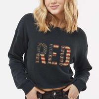 Red Friday Military Support Remember Everyone Deployed Cropped Pullover Crew