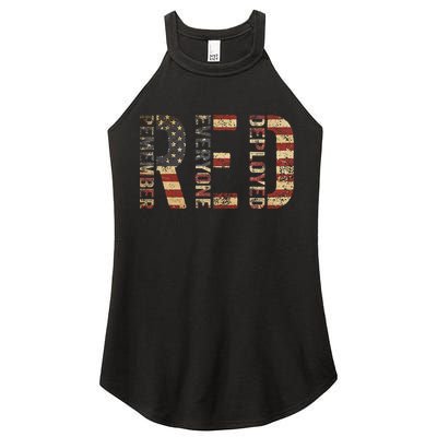 Red Friday Military Support Remember Everyone Deployed Women's Perfect Tri Rocker Tank