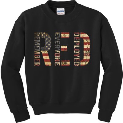 Red Friday Military Support Remember Everyone Deployed Kids Sweatshirt
