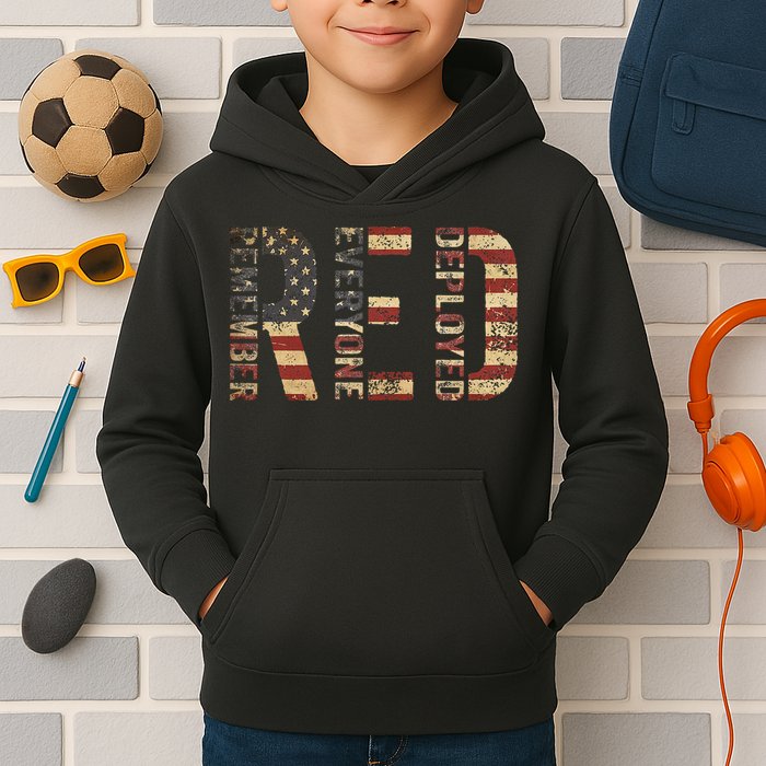 Red Friday Military Support Remember Everyone Deployed Kids Hoodie
