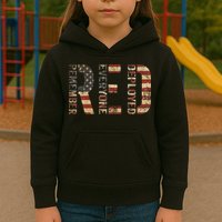 Red Friday Military Support Remember Everyone Deployed Kids Hoodie