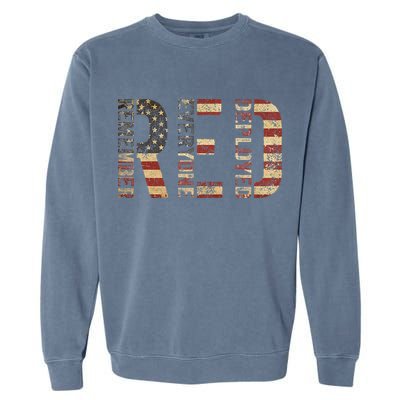 Red Friday Military Support Remember Everyone Deployed Garment-Dyed Sweatshirt