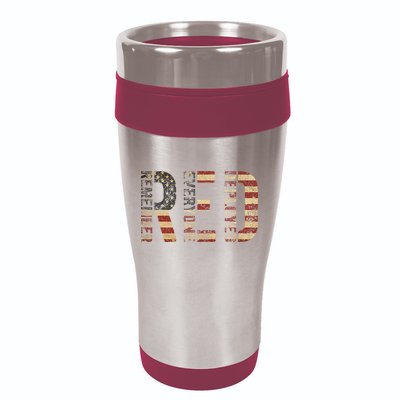 Red Friday Military Support Remember Everyone Deployed 16oz Travel Tumbler