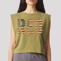 Red Friday Military Support Remember Everyone Deployed Garment-Dyed Women's Muscle Tee