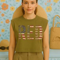 Red Friday Military Support Remember Everyone Deployed Garment-Dyed Women's Muscle Tee