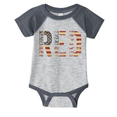 Red Friday Military Support Remember Everyone Deployed Infant Baby Jersey Bodysuit