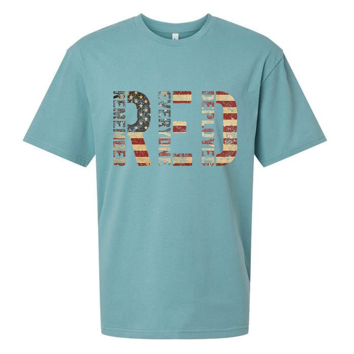 Red Friday Military Support Remember Everyone Deployed Sueded Cloud Jersey T-Shirt