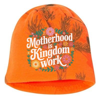 Retro Floral Motherhood Is Kingdom Work MotherS Day Mom Kati - Camo Knit Beanie