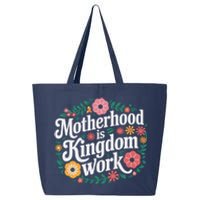 Retro Floral Motherhood Is Kingdom Work MotherS Day Mom 25L Jumbo Tote