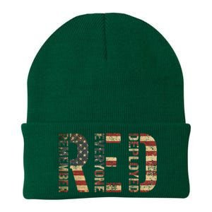 Red Friday Military Support Remember Everyone Deployed Knit Cap Winter Beanie