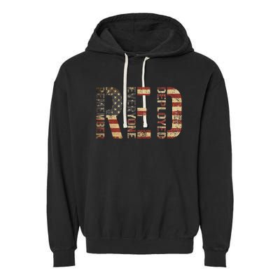 Red Friday Military Support Remember Everyone Deployed Garment-Dyed Fleece Hoodie