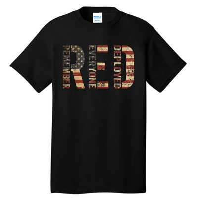 Red Friday Military Support Remember Everyone Deployed Tall T-Shirt