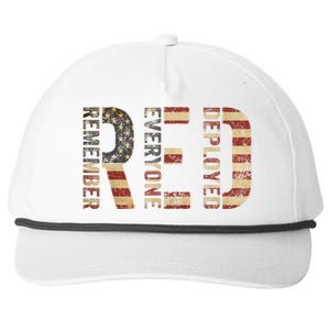 Red Friday Military Support Remember Everyone Deployed Snapback Five-Panel Rope Hat