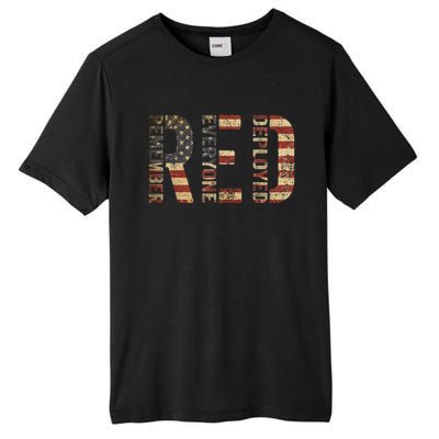 Red Friday Military Support Remember Everyone Deployed Tall Fusion ChromaSoft Performance T-Shirt