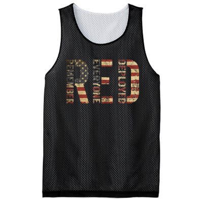 Red Friday Military Support Remember Everyone Deployed Mesh Reversible Basketball Jersey Tank