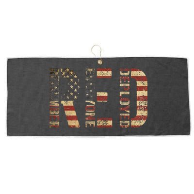 Red Friday Military Support Remember Everyone Deployed Large Microfiber Waffle Golf Towel