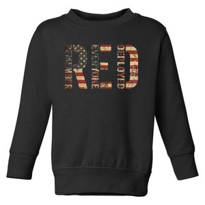 Red Friday Military Support Remember Everyone Deployed Toddler Sweatshirt