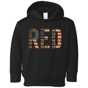 Red Friday Military Support Remember Everyone Deployed Toddler Hoodie