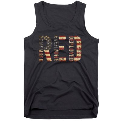 Red Friday Military Support Remember Everyone Deployed Tank Top