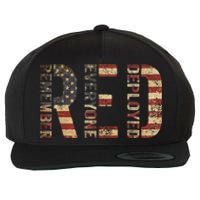 Red Friday Military Support Remember Everyone Deployed Wool Snapback Cap