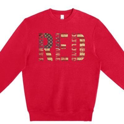 Red Friday Military Support Remember Everyone Deployed Premium Crewneck Sweatshirt