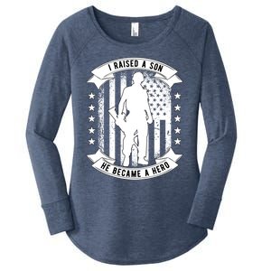 Red Friday Military Gift Deployed Son Veteran Mom Dad Hero Gift Women's Perfect Tri Tunic Long Sleeve Shirt