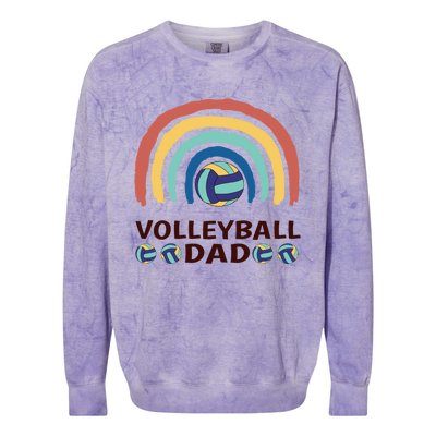 Rainbow Family Matching Volleyball Dad Gift Colorblast Crewneck Sweatshirt