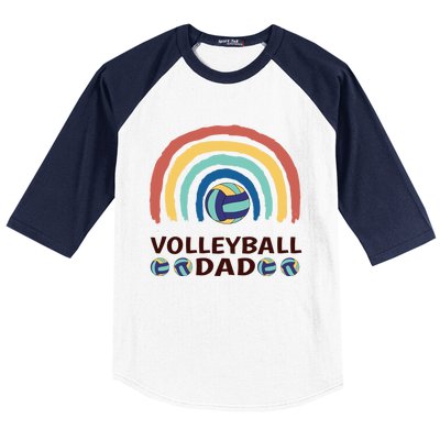 Rainbow Family Matching Volleyball Dad Gift Baseball Sleeve Shirt