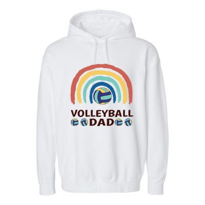 Rainbow Family Matching Volleyball Dad Gift Garment-Dyed Fleece Hoodie