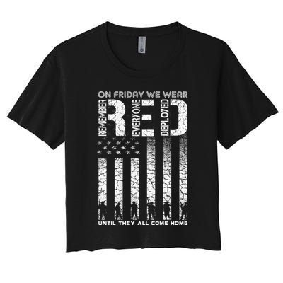 Red Friday Military On Friday We Wear Red Veteran Crop Top