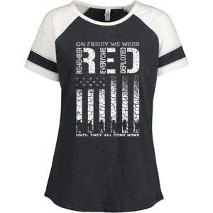 Red Friday Military On Friday We Wear Red Veteran Enza Ladies Jersey Colorblock Tee