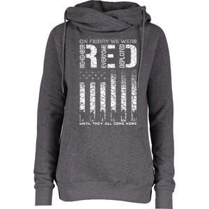 Red Friday Military On Friday We Wear Red Veteran Womens Funnel Neck Pullover Hood