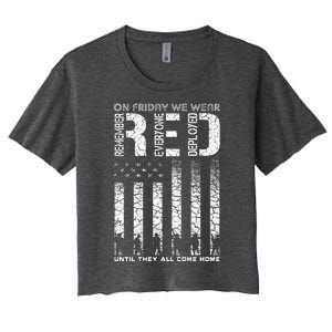 Red Friday Military On Friday We Wear Red Veteran Women's Crop Top Tee